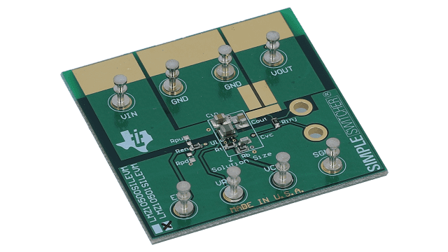 LMZ10501SILEVM LMZ10501 1A SIMPLE SWITCHER&reg; Nano Module Evaluation Board angled board image
