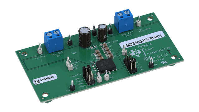 LMZ35003EVM-001 SIMPLE SWITCHER® 2.5A Power Module Evaluation Board angled board image