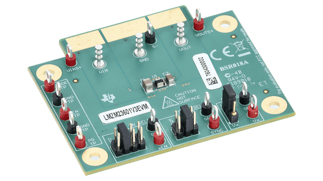 LMZM23601V3EVM 36-V Maximum Input 3.3-V Output 1-A DC-DC Module Evaluation Board angled board image
