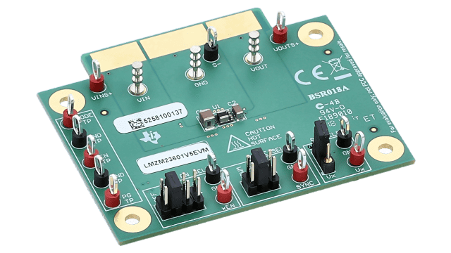 LMZM23601V5EVM 36-V Maximum Input 5-V Output 1-A DC-DC Module Evaluation Board angled board image