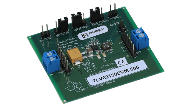 TLV62130EVM-505 TLV62130EVM-505 Evaluation Module angled board image