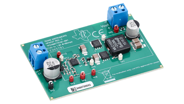 TPS40077EVM-001 TPS40077 Evaluation Module with 12V Input. 1.8V Output at 10 A angled board image