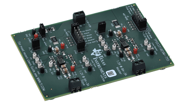 TPS53310EVM-755 Evaluation Module for TPS53310: 2.9V to 6V, 3-A Step-Down Converter with Integrated MOSFETs angled board image