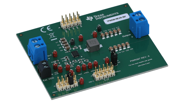 TPS53915EVM-587 TPS53915EVM-587 Single Synchronous Step-Down Converter Evaluation Module angled board image
