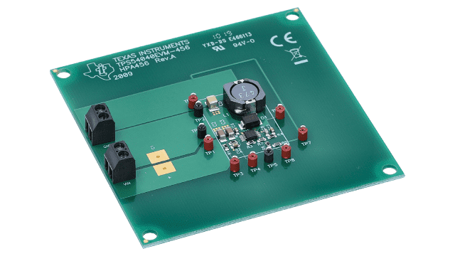 TPS54040EVM-456 TPS54040 42V Input, 5V Output, 0.5A Evaluation Module angled board image