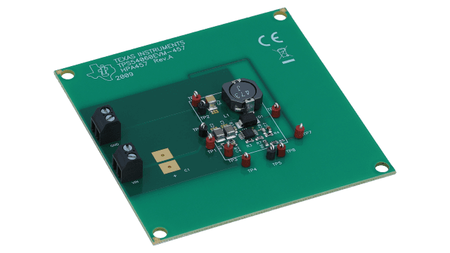 TPS54060EVM-457 TPS54060 48V Input, 3.3V Output, 0.5A Evaluation Module angled board image