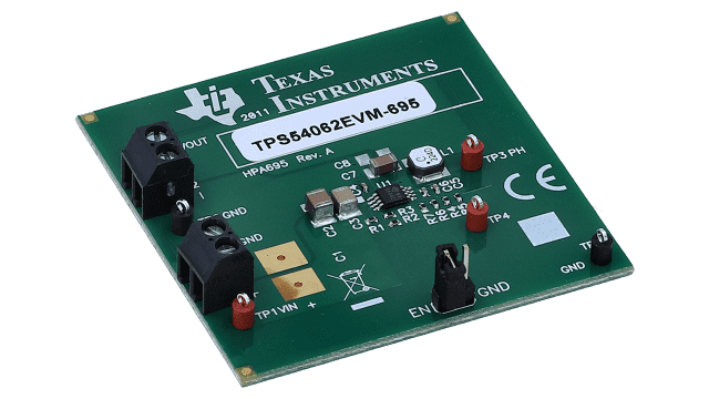 TPS54062EVM-695 Módulo de evaluación para controlador reductor síncrono TPS54062 angled board image
