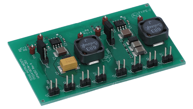 TPS5410EVM-203 Módulo de evaluación de convertidor de 1 A angled board image