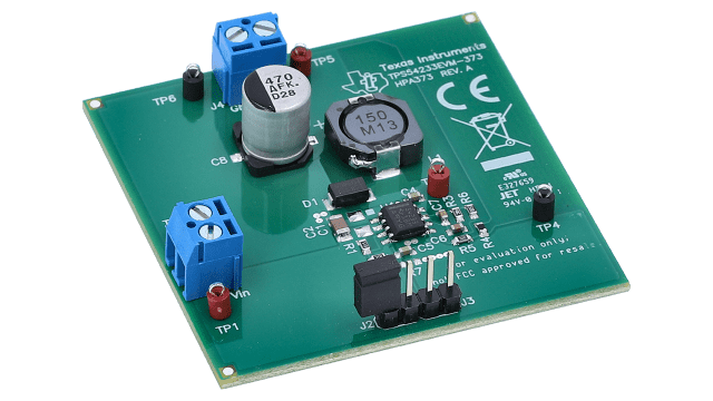 TPS54233EVM-373 Módulo de evaluación para convertidor reductor TPS54233 con Eco-Mode angled board image
