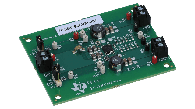 TPS54294EVM-057 Evaluation Module for TPS54294 Synchronous Step-Down SWIFT Converter angled board image