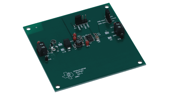TPS54310EVM 3-A, 3-6 Vin DC/DC Converter with Adjustable Output Down to 0.9V angled board image