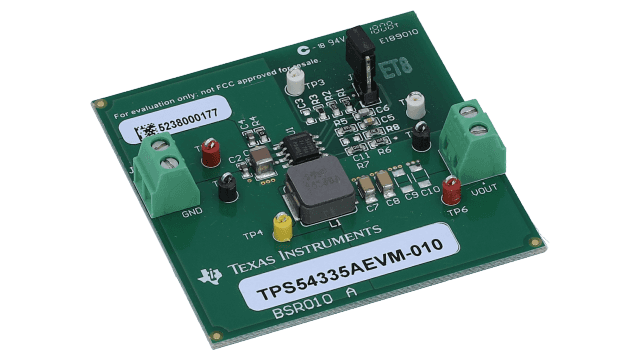 TPS54335AEVM-010 TPS54335A Synchronous, Step-Down Converter Evaluation Module angled board image