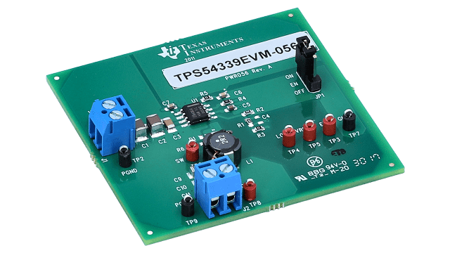 TPS54339EVM-056 TPS54339 evaluation module for 3-A synchronous step-down converter with D-CAP2 mode angled board image