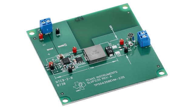 TPS54350EVM-235 3-A, 4.5 to 20Vin DC/DC Converter with Adjustable Output Voltage angled board image
