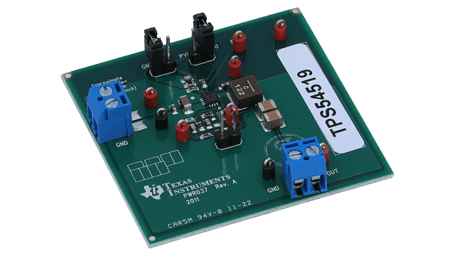 TPS54519EVM-037 Evaluation Module for TPS54519 Synchronous Step-Down Converter angled board image
