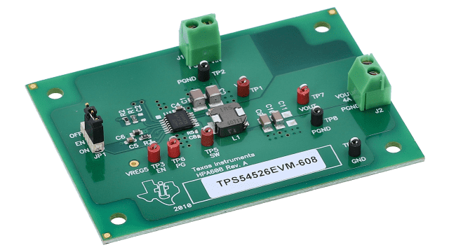 TPS54526EVM-608 TPS54526 Evaluation Module angled board image