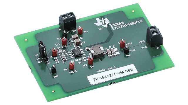 TPS54527EVM-052 Módulo de evaluación para convertidor reductor síncrono con modo D-CAP2 TPS54527 angled board image