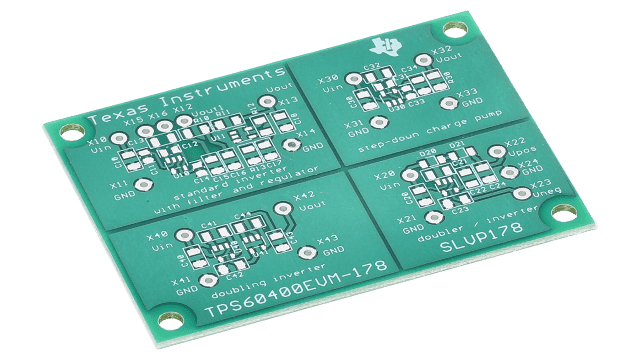 TPS60400EVM-178 evaluation module for charge pump inverter (bare PCB) angled board image