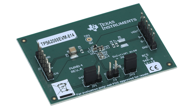 TPS62088EVM-814 Módulo de evaluación TPS62088 de convertidor reductor de 3 A angled board image
