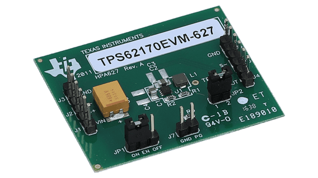 TPS62170EVM-627 Evaluation Module for TPS62170 a 0.5-A, synchronous, step-down converter in a 2x2-mm, 8-pin WSON angled board image