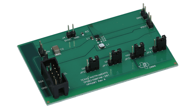 TPS62350EVM-201 TPS62350EVM Evaluation Module angled board image