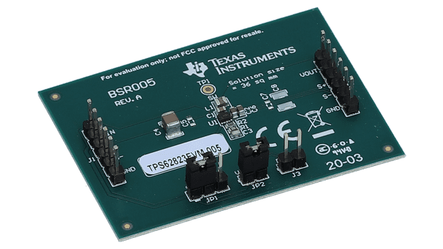 TPS62823EVM-005 TPS62823 3A Step-Down Converter With DCS-Control™ Evaluation Module angled board image