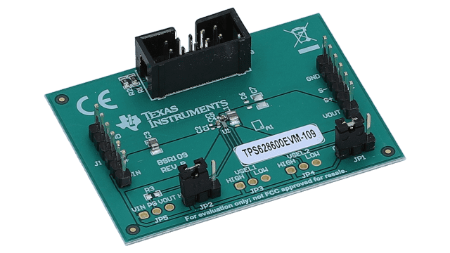 TPS628600EVM-109 5.5-V input, 0.6-A output synchronous step-down converter evaluation module with I2C interface angled board image