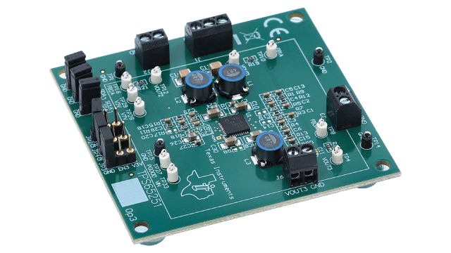 TPS65251EVM Evaluation Module for TPS65251, PMU with 3 DC/DC Converters, up to 18Vin angled board image