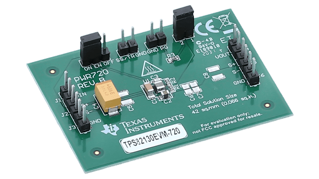 TPS82130EVM-720 TPS82130 evaluation module 17-V input 3-A step-down converter with integrated inductor angled board image