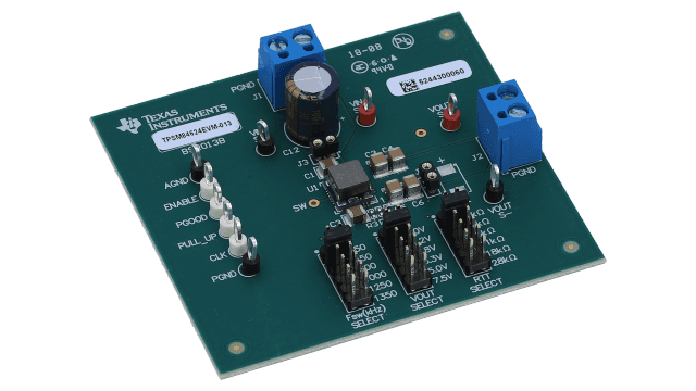 TPSM84624EVM-013 4.5V to 17V Input, 0.6V to 10V Output, 6A Power Module Evaluation Module angled board image