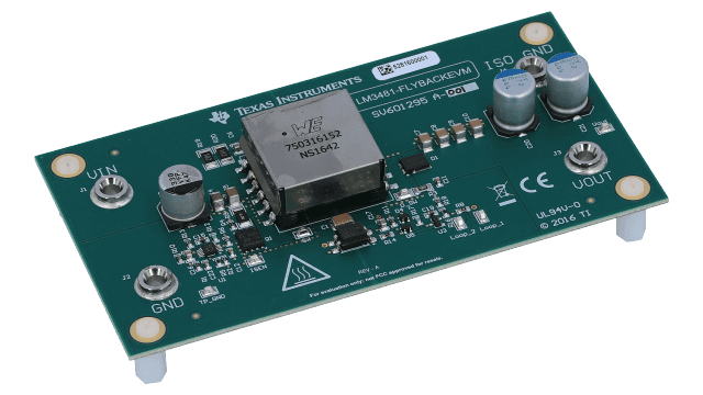 LM3481-FLYBACKEVM Isolated Flyback Topology Evaluation Module for LM3481 Boost Controller angled board image