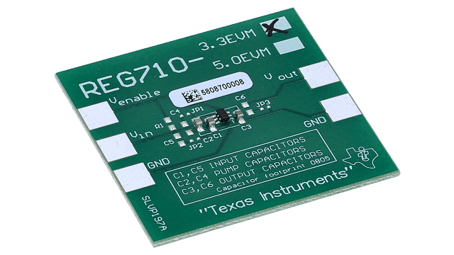 REG710EVM-33 評価モジュール、バック・ブースト・チャージ・ポンプ REG710 angled board image