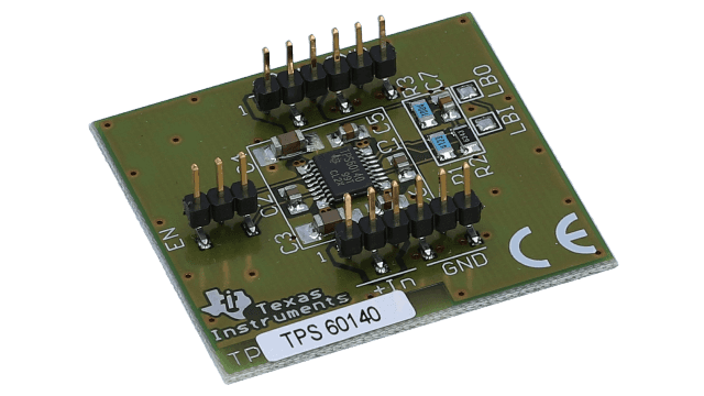 TPS60140EVM-144 2 battery cells to 5.0V, min. 100mA voltage tripler charge pump EVM angled board image