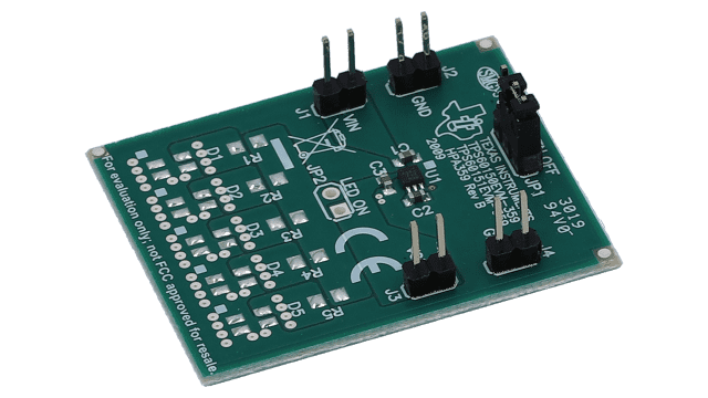 TPS60151EVM-359 Evaluation Module for TPS60151 140mA, 5V Charge Pump angled board image