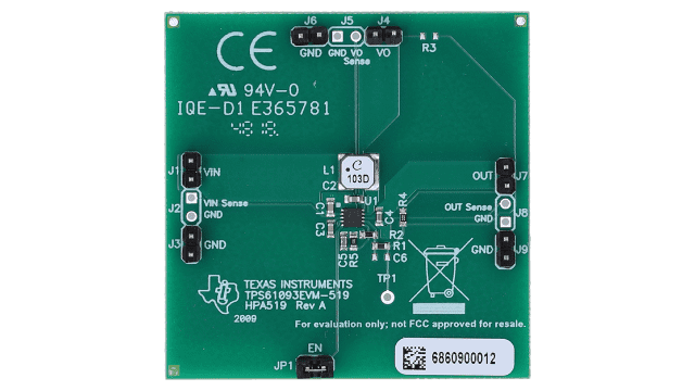 TPS61093EVM-519 TPS61093EVM-519 Evaluation Module top board image