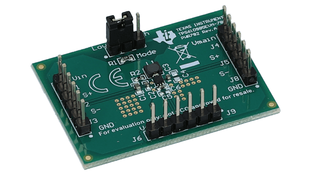 TPS610985EVM-782 TPS610985 超低静止電流昇圧の評価モジュール angled board image