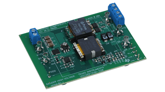 UCC2891EVM-520 Evaluation Module for UCC2891 Current Mode Active Clamp PWM Controller angled board image