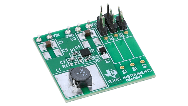 LM2735XSDEVAL 520kHz 1.6MHz Space-Efficient Boost and SEPIC DC-DC Regulator LM2735X Boost 6-Pin LLP Demo Board angled board image