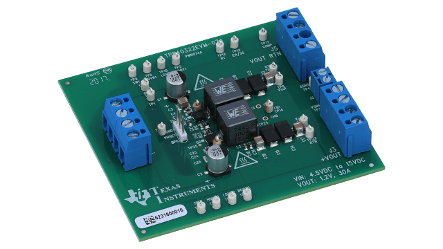 TPS40322EVM-074 Evaluation Module for TPS40322 Dual Output or Two-phase Synchronous Buck Controller angled board image