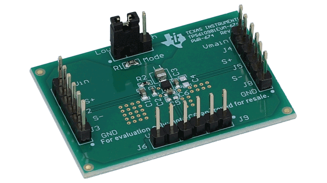 TPS610981EVM-674 TPS610981 Ultra Low Quiescent Current Boost Evaluation Module angled board image