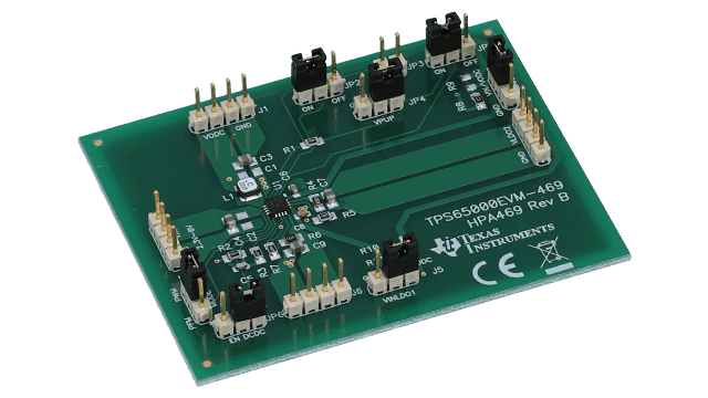 TPS65000EVM-469 TPS65000EVM-469 Power Management IC for Portable Device Applications Evaluation Module angled board image
