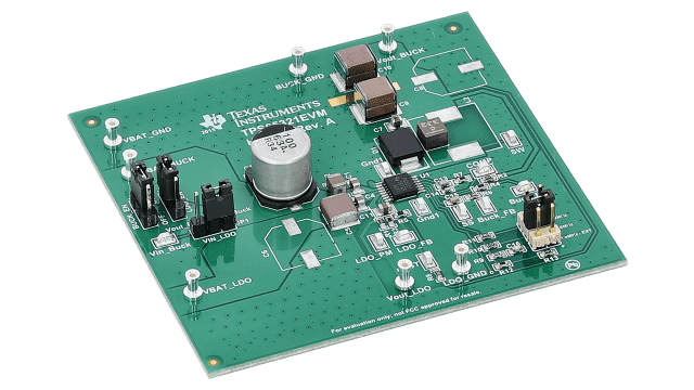 TPS65321EVM TPS65321-Q1 36V Step-Down Converter with EcoMode™ and LDO Regulator Evaluation Module angled board image