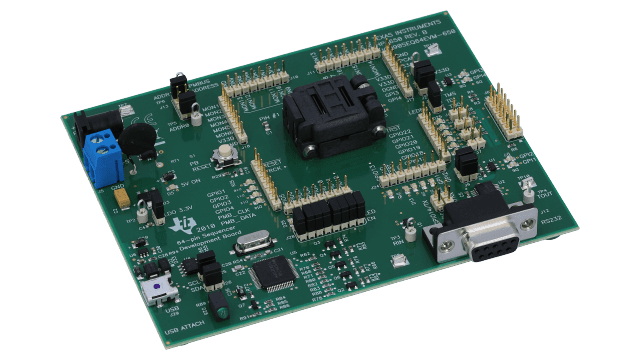 UCD90SEQ64EVM-650 用於 UCD90xxx 64 針腳序列發生器和系統安全監控器的評估模組 angled board image