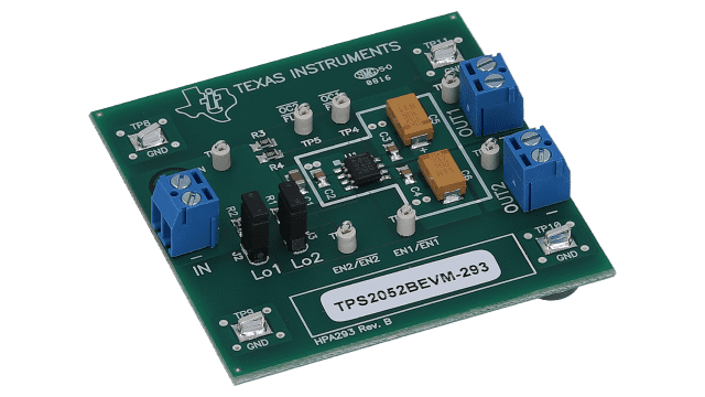 TPS2052BEVM-293 TPS2052BEVM Evaluation Module angled board image