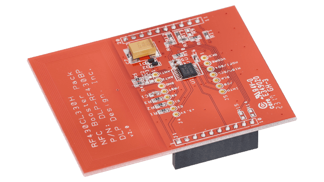 DLP-RF430BP 동적 듀얼 인터페이스 NFC 트랜스폰더 부스터팩 angled board image
