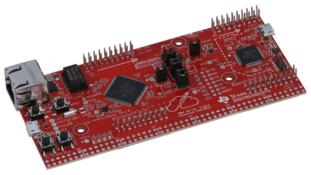 EK-TM4C129EXL ARM® Cortex®-M4F-Based MCU TM4C129E Crypto Connected LaunchPad™ for IoT Applications angled board image