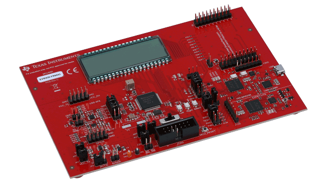EVM430-FR6043 MSP430FR6043 ultrasonic sensing evaluation module angled board image