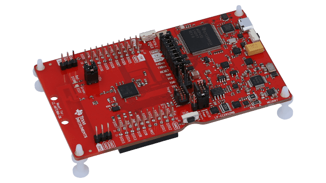LP-CC2652RB SimpleLink™ crystal-less BAW CC2652RB multiprotocol 2.4GHz wireless MCU LaunchPad™ development kit angled board image