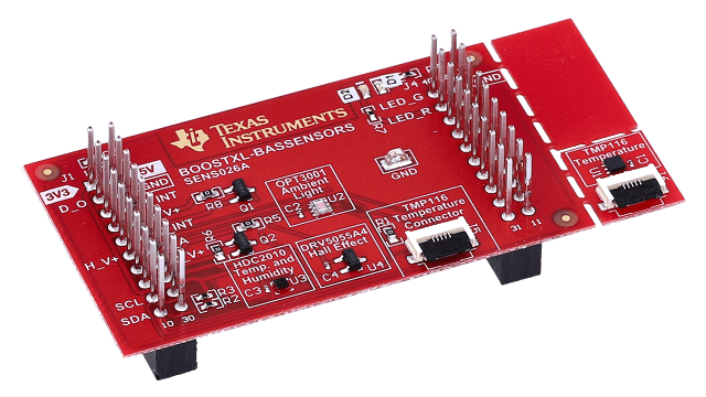 BOOSTXL-BASSENSORS Sensors BoosterPack plug-in module for building automation angled board image