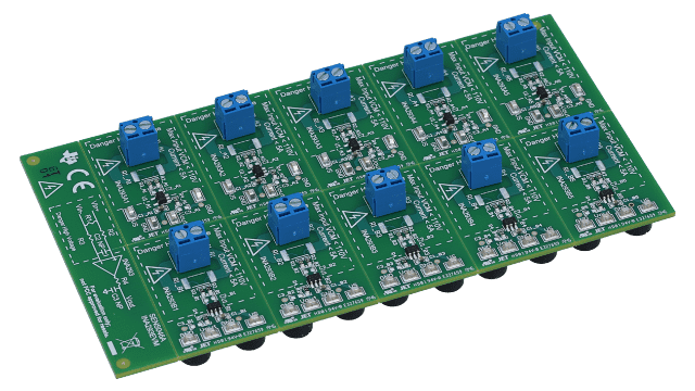 INA293EVM Evaluierungsmodul für den -4-V bis 110 V, 1,3 MHz, hochpräzisen Strommessverstärker INA293 angled board image